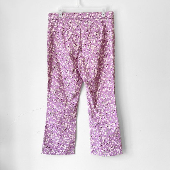 NEW! Blogger Fave Zara High Waisted Lilac Floral Flare Cropped Pants, Size S - Picture 7 of 13